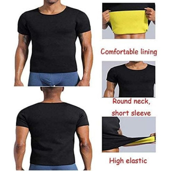 Mens Slimming Body Shaper Compression Muscle Tank T-Shirt, Undershirt Abs Abdomen Slim Tummy Waist Lose Weight Shirt Fat Burning Assistant, Shaping Your Chest, Waist And Stomach Bodysuit Tops Size Medium