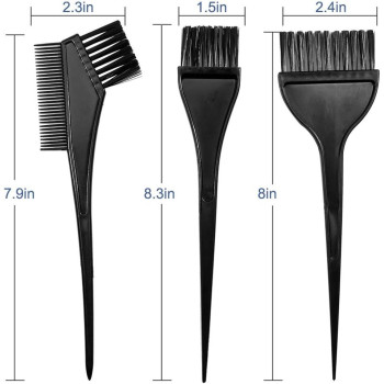 Moonmini Hair Dye Colour Brush And Bowl Set, Colour Bowl Brushes Tool Mixing Bowl Kit Tint Comb For Hair Tint Dying Coloring Applicator, Black, 4 Piece Set