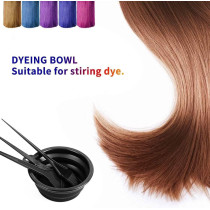Moonmini Hair Dye Colour Brush And Bowl Set, Colour Bowl Brushes Tool Mixing Bowl Kit Tint Comb For Hair Tint Dying Coloring Applicator, Black, 4 Piece Set