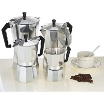 Aluminum Espresso Percolator Coffee Stovetop Maker Mocha Pot, Silver, CF3C, 3 Cup