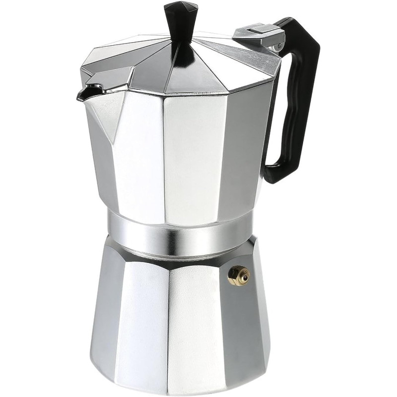 Aluminum Espresso Percolator Coffee Stovetop Maker Mocha Pot, Silver, CF3C, 3 Cup