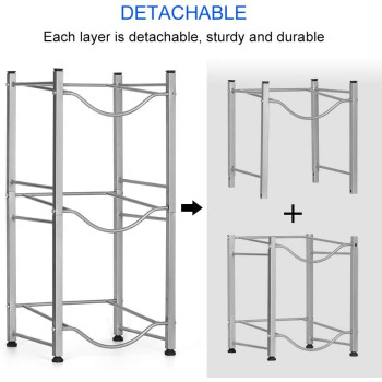 NEX 3-Tier Water Bottle Holder Cooler Jug Rack, 5 Gallon Storage Rack Detachable Heavy Duty Cabby