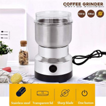 Nlywb Multipurpose Electric Coffee Bean Grinder, Premium Stainless Steel Mill Grinding Tool For Seeds, Spice, Herbs, Nuts, Transparent Lid With 50G Capacity