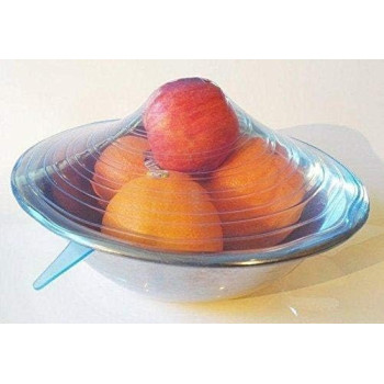 Silicone Stretch Fresh Food Storage Cover Stretch Bowl Lids 6 Pack, Clear