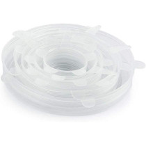 Silicone Stretch Fresh Food Storage Cover Stretch Bowl Lids 6 Pack, Clear