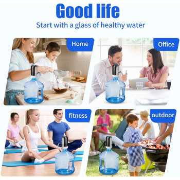 Water Bottle Pump 5 Gallon Dispenser, Portable Electric Jug USB Charging Automatic Drinking Dispenser for Camping