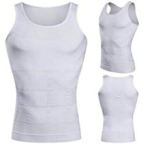 Slimming Shapewear Tops For Men Body Shaper Vest, XL, White