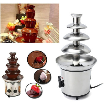 Chocolate Fountain Machine, Stainless Steel Chocolate Fondue Maker, Durable for Home Cafe