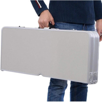 Panth Heavy Duty Aluminium Portable Outdoor Folding Picnic Table and 4 Chairs Set With Umbrella, Multicolour