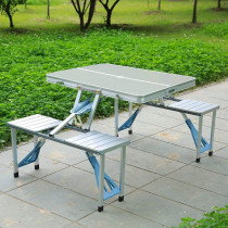 Panth Heavy Duty Aluminium Portable Outdoor Folding Picnic Table and 4 Chairs Set With Umbrella, Multicolour