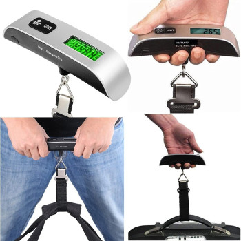 Portable LCD Digital Hanging Luggage Scale Travel Electronic Weight, New 50kg/10g