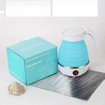 Travel Foldable Silicon Water Heater Jug Collapsible Mini Portable Electric Kettle, White