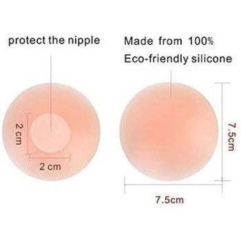 Reusable Adhesive Silicone Nipple Cover Breast Pads, 2 Pair Pack