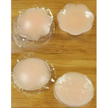 Reusable Adhesive Silicone Nipple Cover Breast Pads, 2 Pair Pack