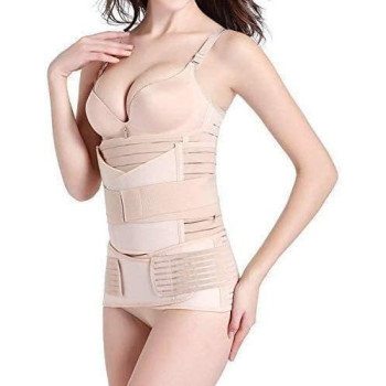 Coolbaby 3 In 1 Postpartum Girdle Support Recovery Belly Band Corset Wrap Body Shaper For After Birth Postnatal C-Section Waist Pelvis Shapewear Wrap Girdle Support Band Belt Body Shaper (L)