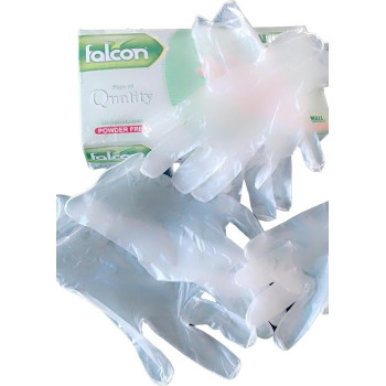 Falcon Ezuk Vinyl Gloves, Clear Powder Free Medium Size, 2 Packs X 100 Pieces