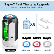 Joyhill Water Jug Pump, Electric Bottle Usb Charging Automatic Drinking Pump For Universal 3-5 Gallon Bottle, Portable Dispenser Camping