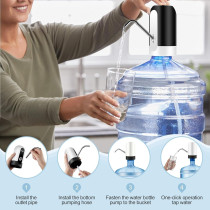Joyhill Water Jug Pump, Electric Bottle Usb Charging Automatic Drinking Pump For Universal 3-5 Gallon Bottle, Portable Dispenser Camping