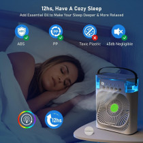 Unusroom Portable Air Conditioners,Mini Evaporative Cooler,700Ml Cooler 3 Speeds,Usb Personal Conditioner With 7 Led Light, 1-3H Timer Ac Cooling Fan, White