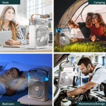 Unusroom Portable Air Conditioners,Mini Evaporative Cooler,700Ml Cooler 3 Speeds,Usb Personal Conditioner With 7 Led Light, 1-3H Timer Ac Cooling Fan, White