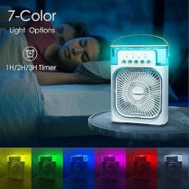 Shengyi Portable Fan Mini Air Conditioner Fan, Desktop Misting Fast Cooling Fan With Led Light, Multifunctional Evaporative Air Cooler Oscillation/Humidifier/Timing Function For Room Office, White