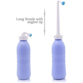 Showay E World Unbox Happiness 650 Ml Large Portable Shattaf Bidet Bottle Handheld Travel Toilet Shataf Hand Spray Seat Water, Blue