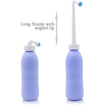 Showay E World Unbox Happiness 650 Ml Large Portable Shattaf Bidet Bottle Handheld Travel Toilet Shataf Hand Spray Seat Water, Blue