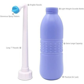Showay E World Unbox Happiness 650 Ml Large Portable Shattaf Bidet Bottle Handheld Travel Toilet Shataf Hand Spray Seat Water, Blue