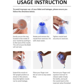 Showay E World Unbox Happiness 650 Ml Large Portable Shattaf Bidet Bottle Handheld Travel Toilet Shataf Hand Spray Seat Water, Blue