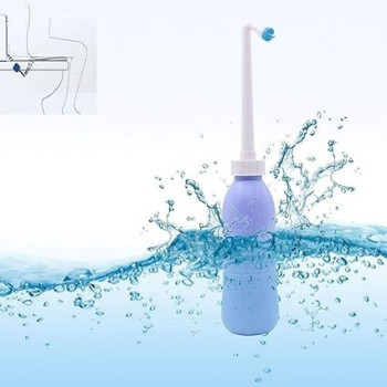 Showay E World Unbox Happiness 650 Ml Large Portable Shattaf Bidet Bottle Handheld Travel Toilet Shataf Hand Spray Seat Water, Blue