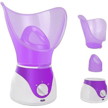 Ettg Warm Mist Bpa-Free Moisturizing Facial Steamer, Purple/White