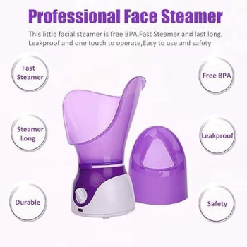 Ettg Warm Mist Bpa-Free Moisturizing Facial Steamer, Purple/White