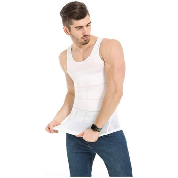 Otherh Men'S Slimming Body Shaper Vest, White, XXl