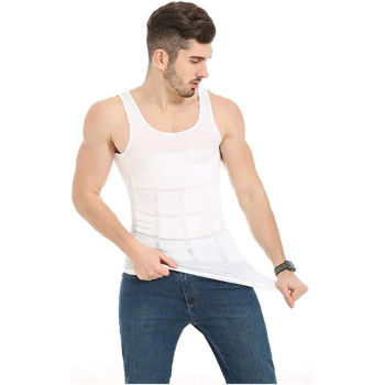 Otherh Men'S Slimming Body Shaper Vest, White, XXl