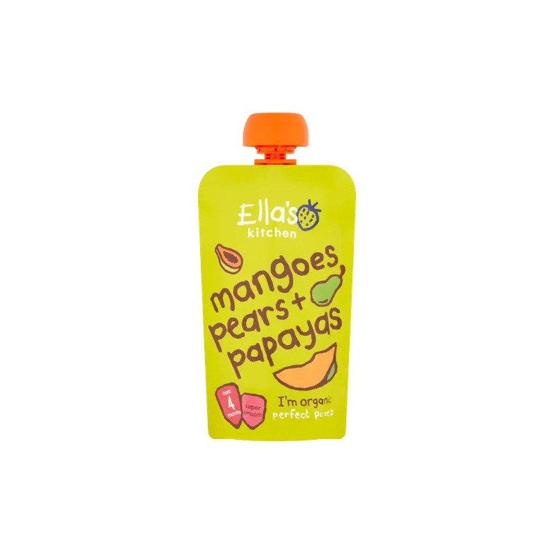 Ellas Kitchen Organic Mangoes Pears Papayas No Added Sugar, 120G