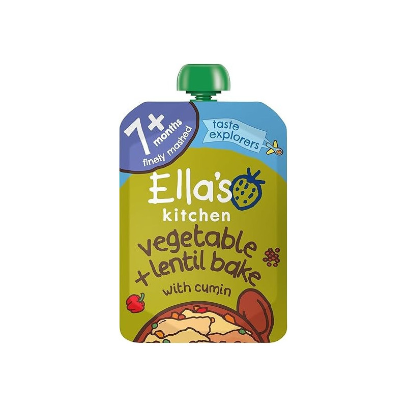 Ellas Kitchen Vegetable Bake W/Lentils Made From Certified Organic Vegetables And Lentils Sourced, 130G