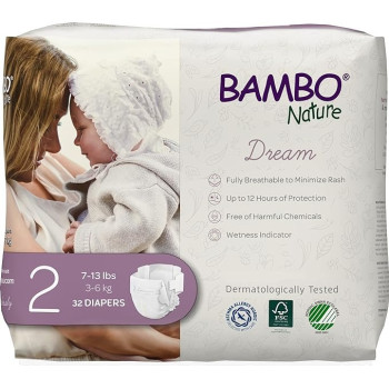 Bamboo Nature Eco-Friendly Organic Dream Mini Diaper 2/3, 6Kg