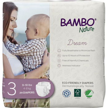 Bambo Nature Dream Midi 3/5 Skin-Friendly Baby Diapers, 9Kg