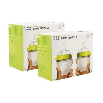 Comotomo Natural Baby Bottle Green Hygiene And Convenience, 2 x 150Ml