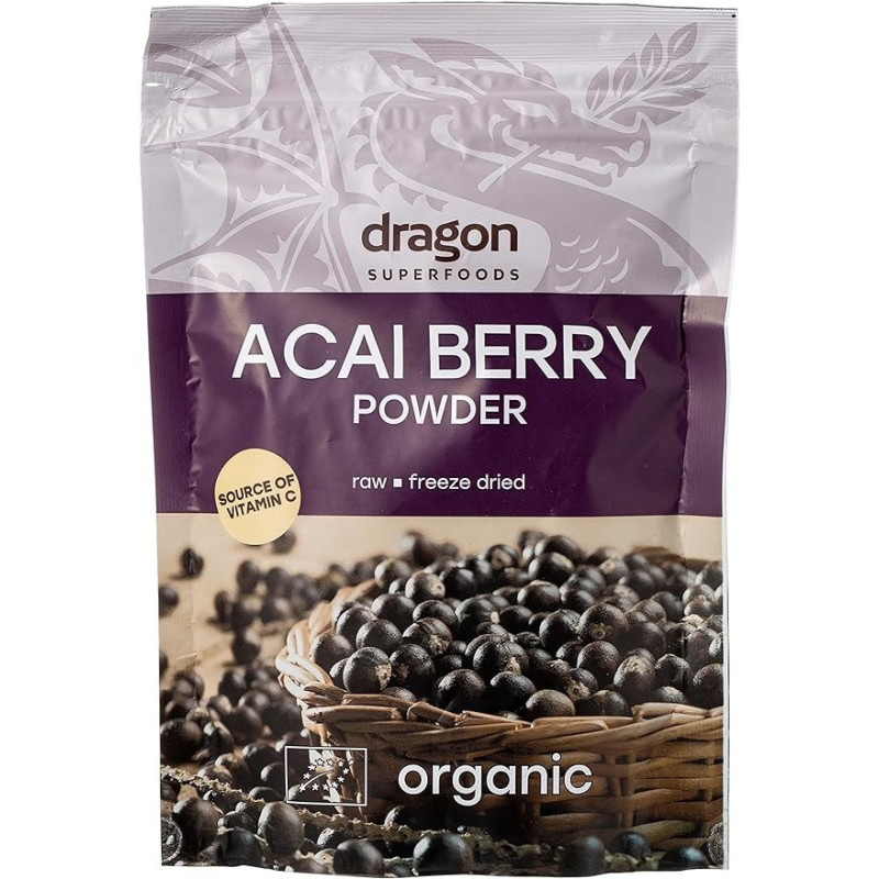 Dragon Superfoods Organic Acai Berry Powder Freeze Dry, 75G
