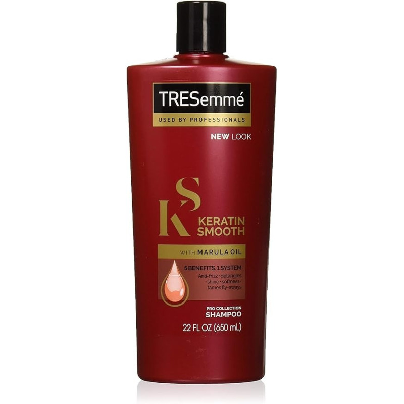 Tresemme Shampoo Keratin Smooth With Marula Oil 22 Ounce, 650Ml, 3 Pack