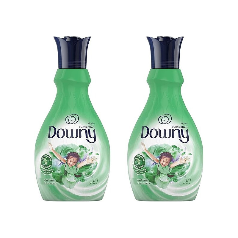 Downy Concentrate Fabric Softener, Dream Garden Scent, Long Lasting Freshness, Fabric And Wrinkle Protector, Pack Of 2, 1.5