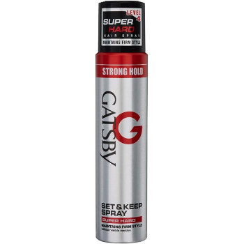 Gatsby Set And Keep Spray Super Hard, Strong Setting Power For A Firm Style, 250 Ml