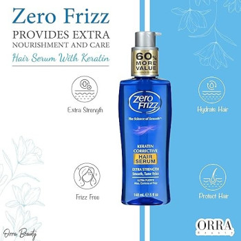 Zero Frizz Hair Serum Keratin Corrective, Frizz Control, 148 Ml