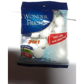 Wonder Fresh White Naphthalene Balls 100 Gms, Pack Of 5