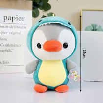 Penguin Stuffed Animal Plush Dressed In Dinosaur Costume Penguin Plush Pillow Soft Doll, 10 Inch, Cute Plush Toys Christmas Birthday Gift For Boys And Girls, Dinosaur