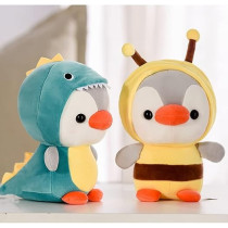 Penguin Stuffed Animal Plush Dressed In Dinosaur Costume Penguin Plush Pillow Soft Doll, 10 Inch, Cute Plush Toys Christmas Birthday Gift For Boys And Girls, Dinosaur