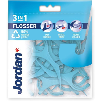 Jordan 3 In 1 Dental Flossers, 36 Pieces, Blue Colour
