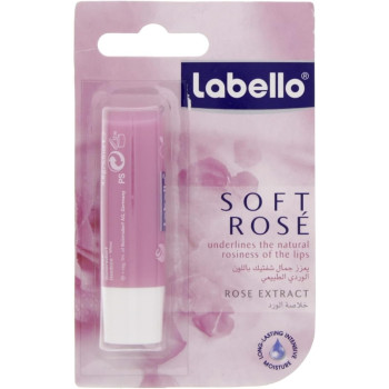 Labello Lip Care Soft Rose, Long Lasting, 4.8 Gram
