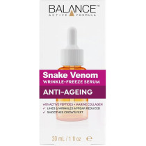 Balance Active Formula Snake Venom Wrinkle Freeze Serum, 30Ml, With Syn-Ake And Marine Collagen, Lines And Wrinkles Appear Reduced, Smoothes Crows Feet, Dermatologically Tested